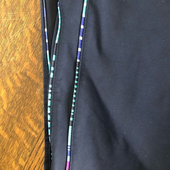 Fila Black Workout Leggings With Blue Band at Waist - Picture 3 of 16